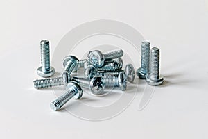 screws hardware on white background