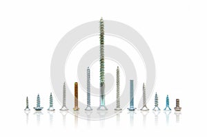 Screws with histogram isolated on a white background
