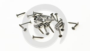 screws made of steel, metal screw, iron screw, chrome screw, screws as a background, wood screw