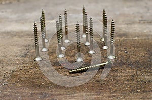 Screws on old table