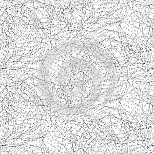 Scribble abstract chaotic lines seamless vector pattern texture.