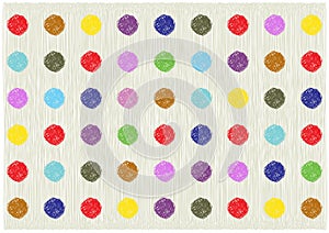 Scribble bright polka dots background