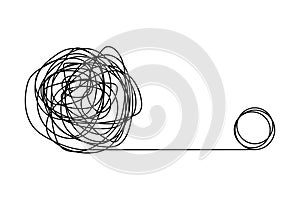 Scribble chaos circle. Artistic doodle line art. Simplicity concept drawing. Vector illustration. EPS 10.