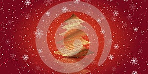 Scribble Christmas tree banner design