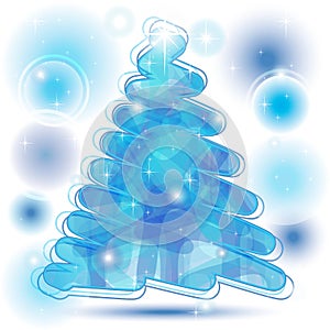 Scribble Christmas Tree in blue