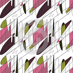 Scribble color block fun chaotic seamless pattern