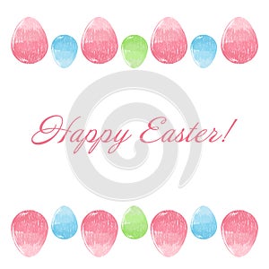 Scribble Easter eggs border frame