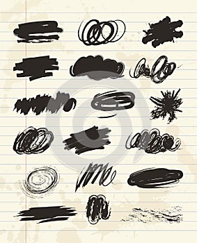 Scribble hand drawn in brush. Charcoal chalk texture