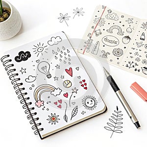 Scribble Illustrations Set on white background
