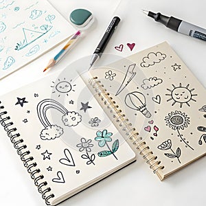 Scribble illustrations set isolated on white background