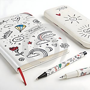 Scribble illustrations set isolated on white background