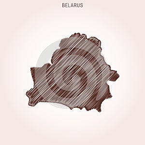 Scribble Map of Belarus Design Template.