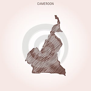 Scribble Map of Cameroon Design Template.