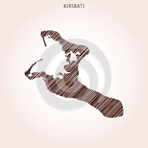 Scribble Map of Kiribati Vector Design Template.