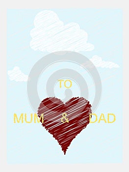 Scribbleb love card for mum and dad