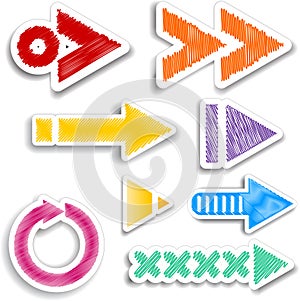 Scribbled arrow designs