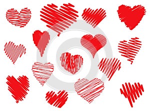 Scribbled hearts