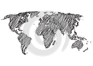 Scribbled world map photo