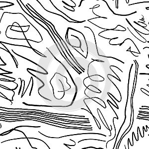 Scribbles hand drawn seamless pattern