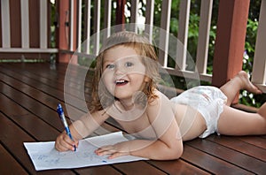 Scribbling Toddler photo