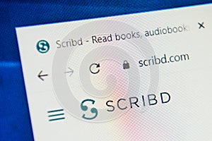 Scribd.com Web Site. Selective focus.