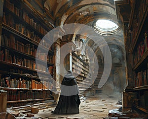 Scribe in a library of the ancients