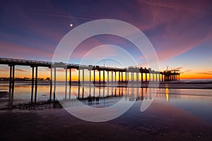 Scripps Pier Dramatic Sunset Horizon Sky La Jolla Shores Beach San Diego