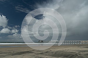 Scripps Pier and empty La Jolla Sores Beach -1