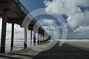 Scripps Pier and empty La Jolla Sores Beach -2