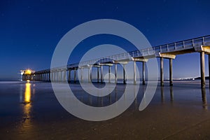 Scripps Pier Oceanography Institute Wooden Structure La Jolla Shores San Diego California Night Sky California Coastline