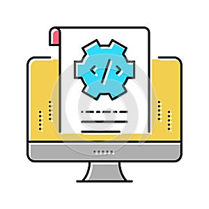 script code color icon vector illustration