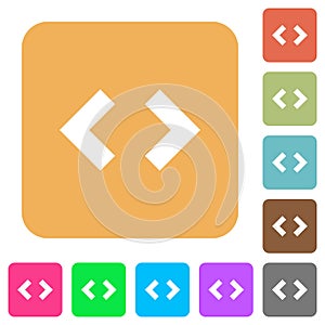Script code rounded square flat icons