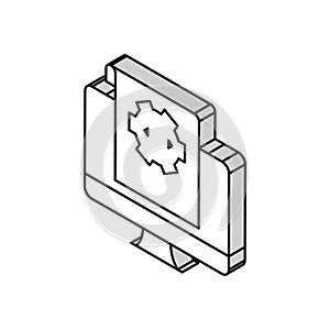 script code isometric icon vector illustration