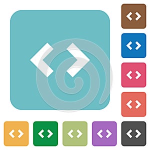 Script code rounded square flat icons