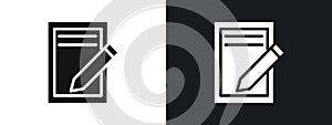 Script icon linear graphics set vector in black