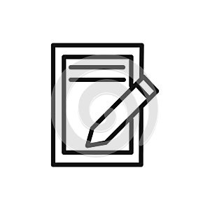 Script icon linear vector graphics sign