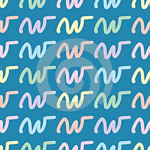 Script Letter W Vector Repeating Pattern