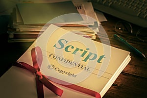 Script Old retro grunge screenplay manuscript proofread by author