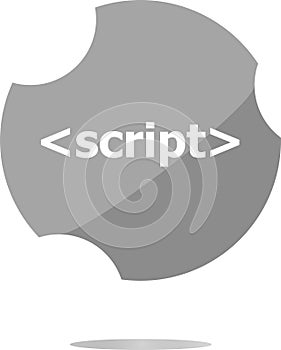 Script sign icon. Programming language symbol. Circles buttons