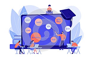 Coding workshop concept vector illustration