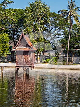 The scripture hall is made of wood