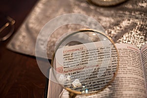 Scripture Reading with magnify glass