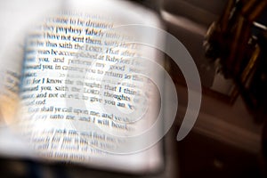 Scripture Reading with magnify glass