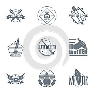 Scriptwriter logo set, simple style