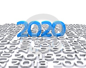 2020 in 3d su tappeto di anni passati photo