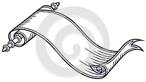 Scroll Banner with Decorative Elements: Vintage Design, vector design Generative AI