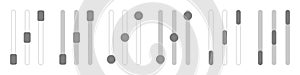 Scroll bars set isolated, scroll bar slider, progress down and up, UI design button icons for interface, interaction technique or