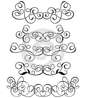 Scroll, cartouche, decor, vector