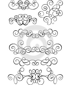 Scroll, cartouche, decor, vector