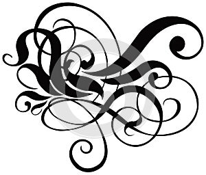 Scroll, cartouche, decor, vector